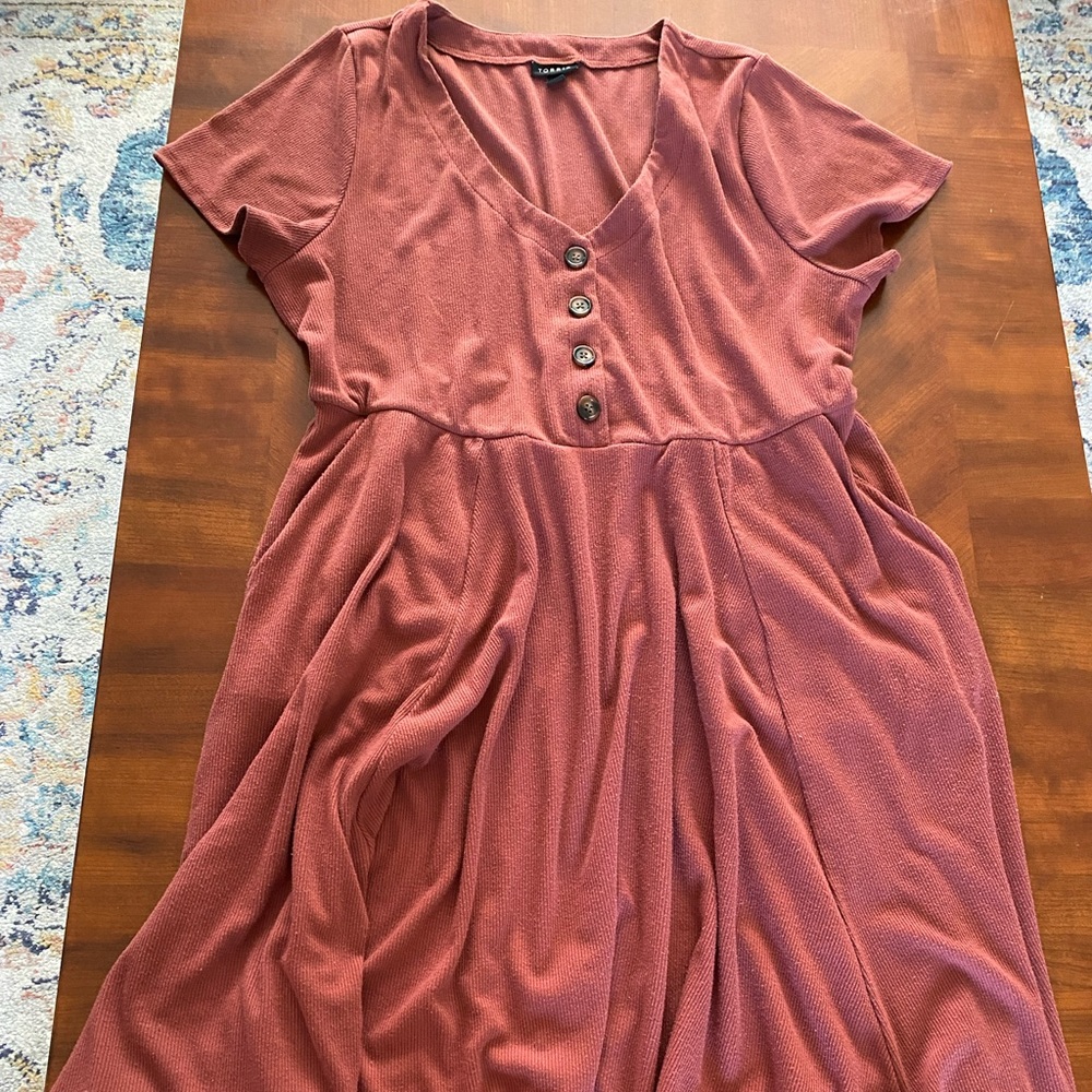 Torrid casual v- neck button down dress